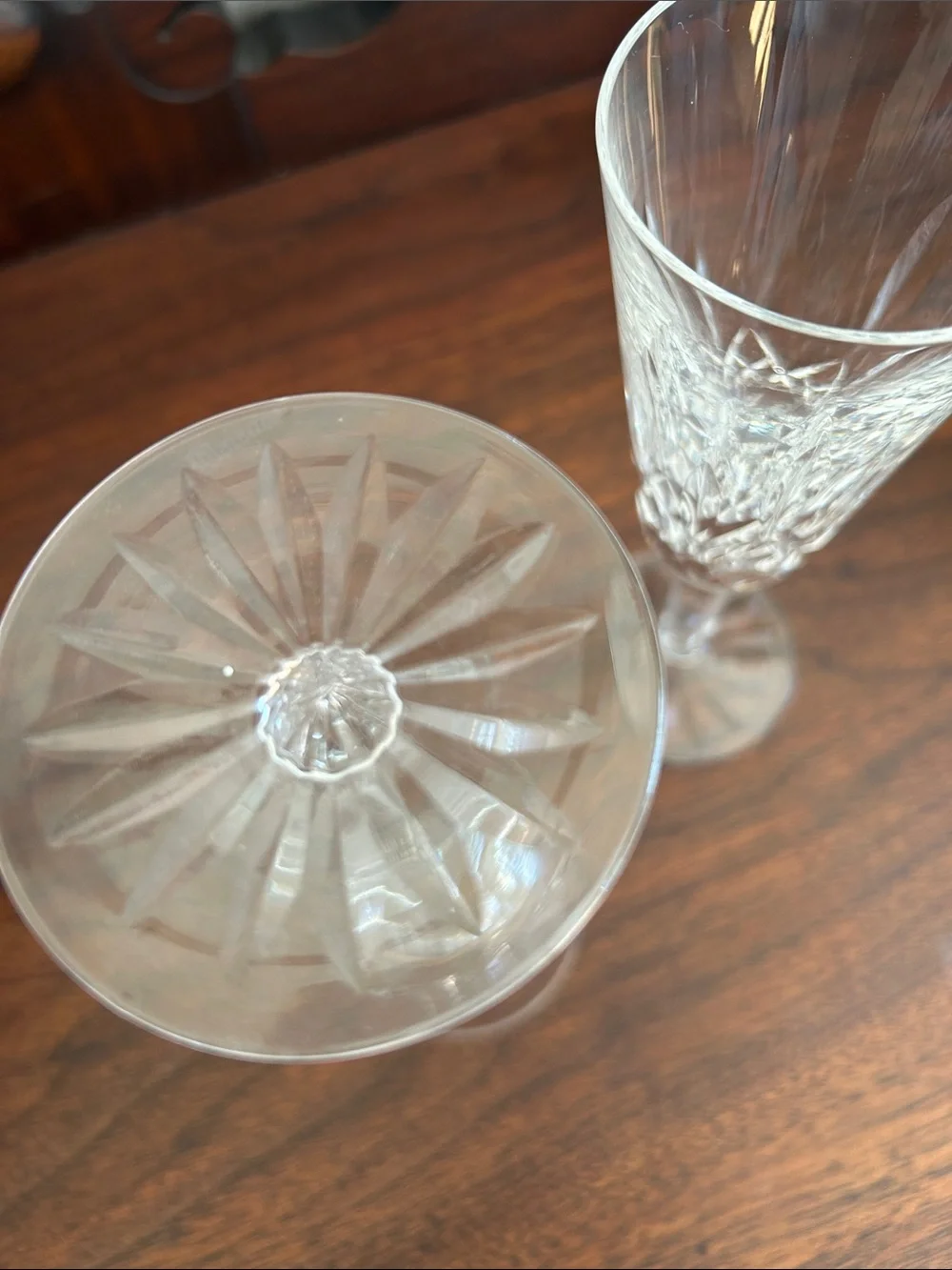 Cut Crystal Champagne Flutes (Pair)
